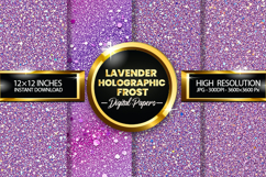 Lavender Holographic Frost Digital Papers - 04 variations Product Image 1