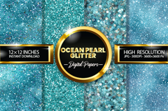 Ocean Pearl Glitter Digital Papers - 04 Variations Product Image 1