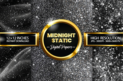 Midnight Static Digital Papers - 04 variations Product Image 1