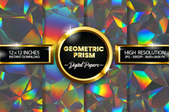 Geometric Prism Digital Papers - 04 Variations Product Image 1