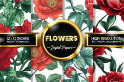 Flowers Digital Papers - 04 Variations Product Image 1