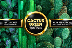 Cactus Green Digital Papers - 04 Variations Product Image 1