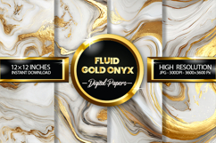 Fluid Gold Onyx Digital Papers - 04 Variations Product Image 1