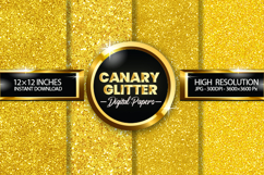 Canary Glitter Digital Papers - 04 Variations Product Image 1