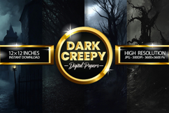 Dark Creepy Digital Papers - 04 Variations Product Image 1