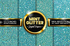 Mint Glitter Digital Papers - 04 variations Product Image 1