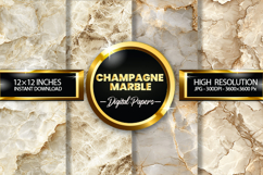 Champagne Marble Digital Papers - 04 variations Product Image 1