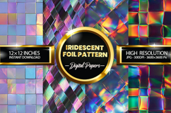 Iridescent Foil Pattern Digital Papers - 04 Variations Product Image 1