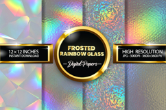 Frosted Iridescent Rainbow Glass Digital Papers Product Image 1