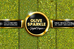Olive Sparkle Digital Papers- 04 variations Product Image 1