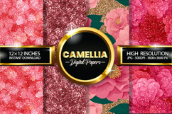 Camellia Glitter Digital Papers - 04 Variations Product Image 1