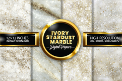 Ivory Stardust Marble Digital Papers - 04 Variations Product Image 2