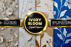 Ivory Bloom Digital Papers - 04 Variations Product Image 1