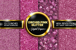 Orchid Pink Glitter Digital Papers - 04 Variations Product Image 1