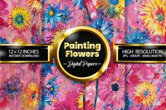 Painting Flowers Digital Paper - 04 Variations Product Image 1