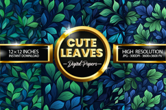 Cute Leaves Digital Papers - 04 Variations Product Image 1