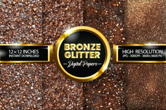 Bronze Glitter Digital Papers - 04 Variations Product Image 1