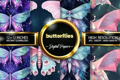 Butterflies Digital Papers - 04 Variations Product Image 1