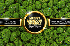 Mossy Meadow Sparkle Digital Papers - 04 variations Product Image 1