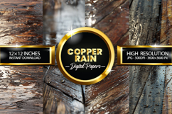 Copper Rain Digital Papers - 04 variations Product Image 1