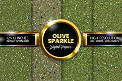 Olive Sparkle Digital Papers - 04 variations Product Image 1
