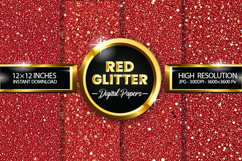 Red Gliter Digital Papers - 04 variations Product Image 1