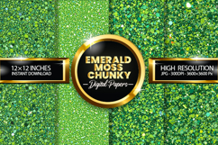 Emerald Moss Chunky Digital Papers - 04 variations Product Image 1