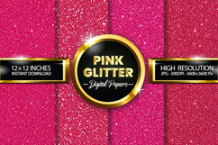 Pink Glitter Digital Papers - 04 variations Product Image 1
