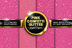 Pink Confetti Glitter Digital Papers - 04 variations Product Image 1