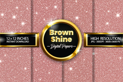 Brown Shine Glitter Digital Papers - 04 Variations Product Image 1