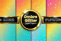 Ombre Glitter Digital Papers - 04 Variations Product Image 1