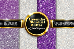 Lavender Stardust Glitter Digital Papers - 04 variations Product Image 1