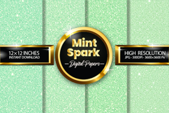 Mint spark Glitter Digital Papers - 04 Variations Product Image 1