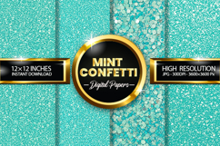 Mint Confetti Digital Papers - 04 variations Product Image 1