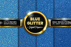Blue Glitter Digital Papers - 04 variations Product Image 1