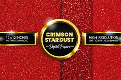 Crimson Stardust Glitter Digital Papers - 04 variations Product Image 1