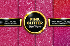 Pink Glitter Digital Papers - 04 variations Product Image 1