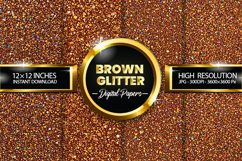 Brown Glitter Digital Papers - 04 variations Product Image 1