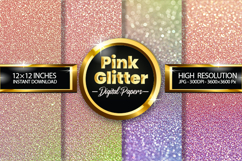 Lavendar Pink Glitter Digital Papers - 04 Variations Product Image 1
