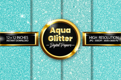 Aqua Glitter Digital Papers - 04 Variations Product Image 1