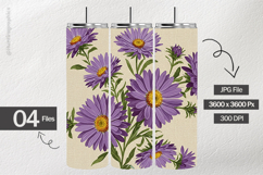Aster Flowers Digital Papers - 04 Variations Product Image 2