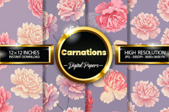Carnations Digital Papers - 04 Variations Product Image 1