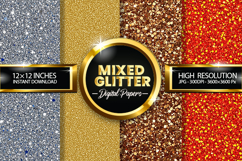 Mixed Glitter Digital Papers - 04 Variations Product Image 1