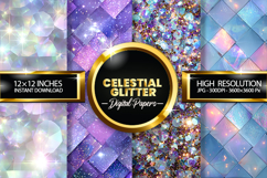 Celestial Glitter Digital Papers - 04 variations Product Image 1