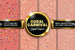 Coral Carnival Digital Papers - 04 variations Product Image 1