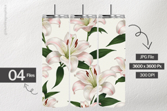 Lily Flower Digital Papers - 04 Variations Product Image 2