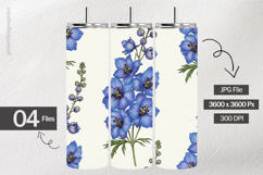 Larkspur Flower Digital Papers - 04 Variations Product Image 2