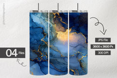 Blue &amp; Gold Ink Digital Papers - 04 variations Product Image 2