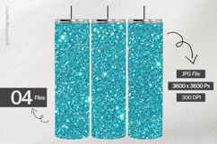 Aqua Mermaid Chunky Glitter Digital Papers - 04 variations Product Image 2
