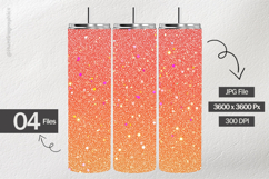 Coral Sparkle Glitter Digital Papers - 04 variations Product Image 2